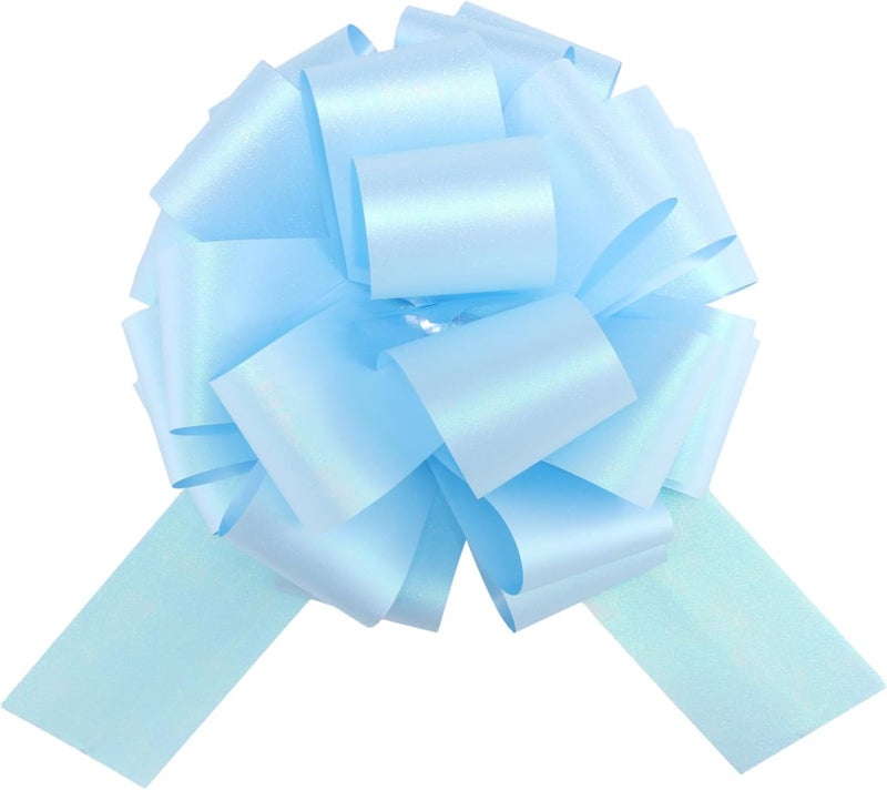 HCHENBOW 12" Large Blue Bow,2pcs Glitter Big Gift Bow for Bike Bow for Present Bow for Large appliances,Bikes,Table Decorations and Party Events Decoration (Light Blue) - Image 1